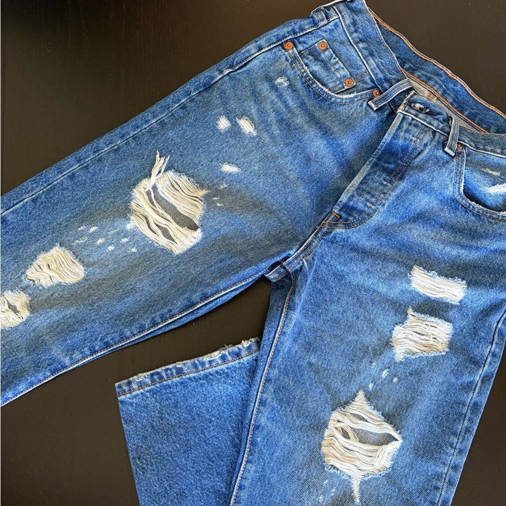Levi’s 501 Distressed Blue Jeans for Women